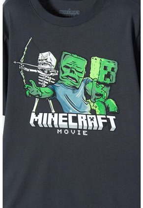 Camiseta De Minecraft Gris Manga Corta Para Niño 8