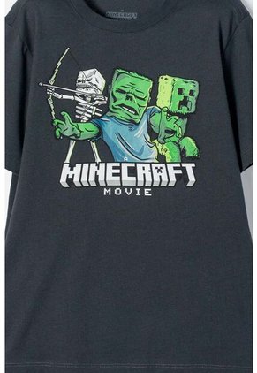 Camiseta De Minecraft Gris Manga Corta Para Niño 8