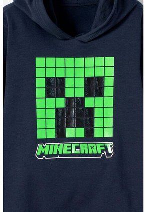 Buzo De Minecraft Con Capucha Azul Oscuro Para Niño 14