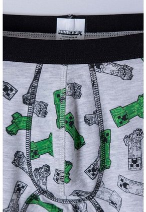 Pack X2 Boxer Minecraft Negro Y Gris Jaspe Para Niño 10