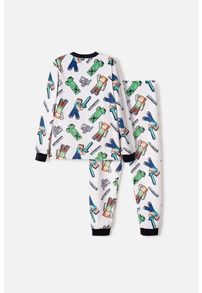 Pijama De Minecraft Con Pantalón Largo Multicolor Para Niño 12