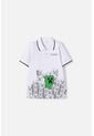 Camiseta Tipo Polo De Minecraft Blanca Para Niño 12 de MINECRAFT