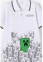 Camiseta Tipo Polo De Minecraft Blanca Para Niño 12 de MINECRAFT