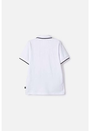 Camiseta Tipo Polo De Minecraft Blanca Para Niño 12
