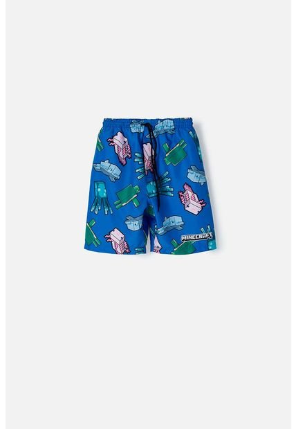 Pantaloneta De Baño Minecraft Con Cordón Azul Para Niño 12