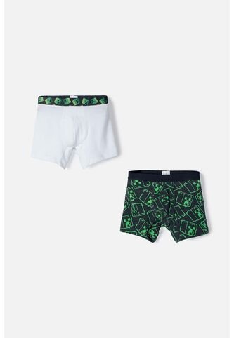 Pack X2 Boxer Minecraft Blanco Y Negro En Dúo Para Niño 12 MINECRAFT