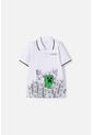 Camiseta Tipo Polo De Minecraft Blanca Para Niño 14 de MINECRAFT