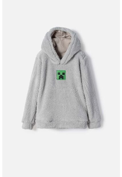 Buzo De La Minecraft Cerrado Gris Para Niño 12
