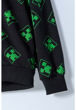Buzo De Minecraft Negro Y Verde Con Capucha Para Niño 12