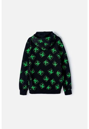 Buzo De Minecraft Negro Y Verde Con Capucha Para Niño 12