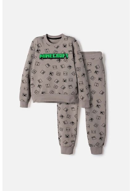 Conjunto De Minecraft Con Pantalón Gris Para Niño 14