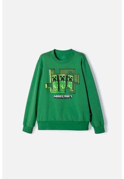 Buzo De Minecraft Verde De Diseño Cerrado Para Niño 6
