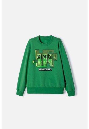 Buzo De Minecraft Verde De Diseño Cerrado Para Niño 6