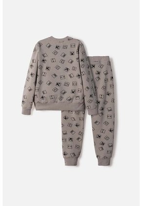 Conjunto De Minecraft Con Pantalón Gris Para Niño 12