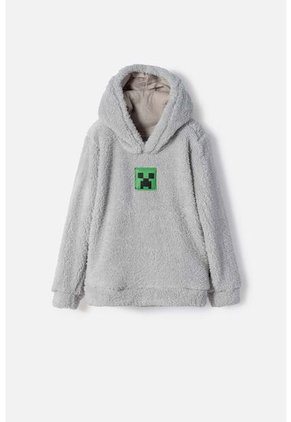 Buzo De La Minecraft Cerrado Gris Para Niño 6