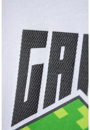 Camiseta De Minecraft Manga Corta Blanco Para Niña 6