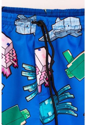 Pantaloneta De Baño Minecraft Con Cordón Azul Para Niño 8