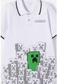 Camiseta Tipo Polo De Minecraft Blanca Para Niño 6 de MINECRAFT