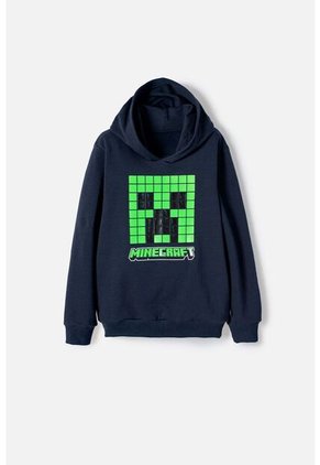Buzo De Minecraft Con Capucha Azul Oscuro Para Niño 10