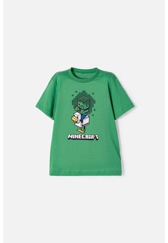 Camiseta De Minecraft Manga Corta Verde Para Niño 6 MINECRAFT