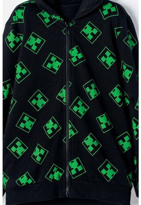 Buzo De Minecraft Negro Y Verde Con Capucha Para Niño 8