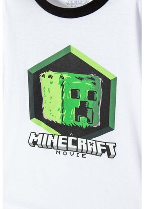 Pijama De Minecraft Blanca Y Negra De Bermuda Para Niño 12