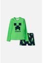 Conjunto De Minecraft Manga Larga Verde Y Azul Para Niño 14 de MINECRAFT