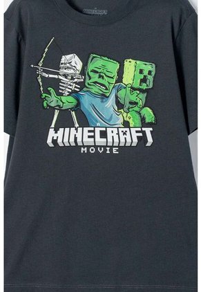 Camiseta De Minecraft Gris Manga Corta Para Niño 12