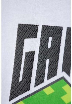 Camiseta De Minecraft Manga Corta Blanco Para Niña 14
