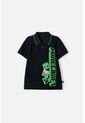 Camiseta Tipo Polo De Minecraft Negra Tipo Polo Para Niño 8 de MINECRAFT