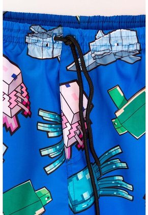 Pantaloneta De Baño Minecraft Con Cordón Azul Para Niño 12