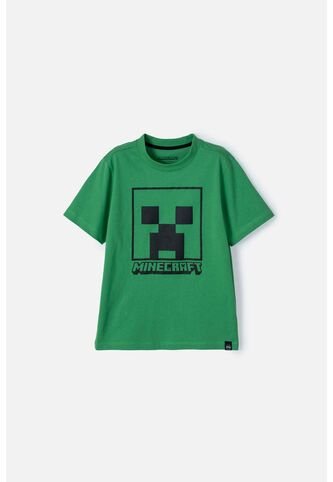 Camiseta De Minecraft Verde Manga Corta Para Niño 6 MINECRAFT
