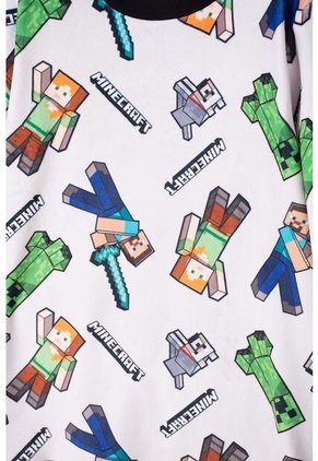 Pijama De Minecraft Con Pantalón Largo Multicolor Para Niño 6