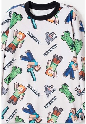 Pijama De Minecraft Con Pantalón Largo Multicolor Para Niño 6