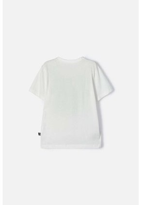 Camiseta De Minecraft Marfil Estampada En Frente Para Niño 12