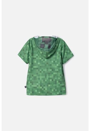 Camiseta De Minecraft Con Capucha Verde Para Niño 8