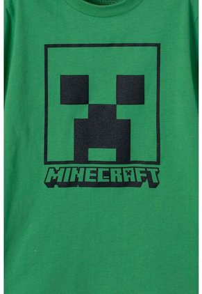 Camiseta De Minecraft Verde Manga Corta Para Niño 10