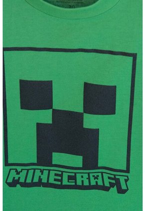 Camiseta De Minecraft Verde Manga Corta Para Niño 10