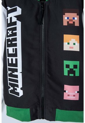 Chaqueta De Minecraft Marfil Y Negra Estampada En Frente Para Niño 6