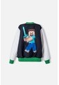 Chaqueta De Minecraft Marfil Y Negra Estampada En Frente Para Niño 6 de MINECRAFT