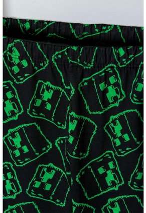 Pijama De Minecraft Blanca Y Negra De Bermuda Para Niño 10