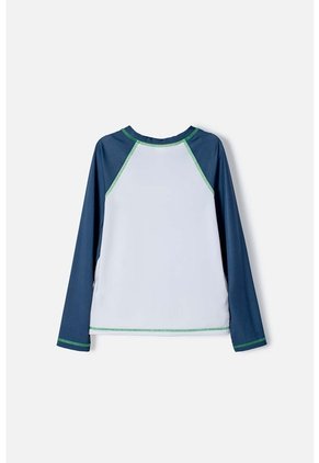 Camiseta De Baño De Minecraft Azul Y Blanca Manga Larga Para Niño 12