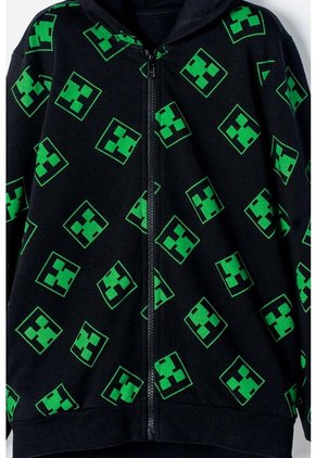 Buzo De Minecraft Negro Y Verde Con Capucha Para Niño 12
