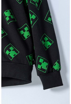 Buzo De Minecraft Negro Y Verde Con Capucha Para Niño 12