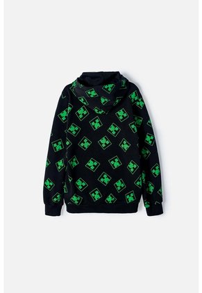 Buzo De Minecraft Negro Y Verde Con Capucha Para Niño 12