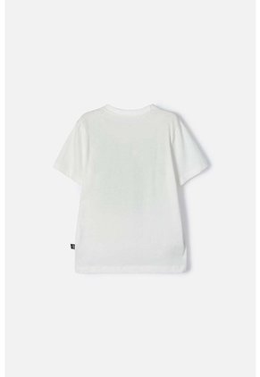 Camiseta De Minecraft Marfil Estampada En Frente Para Niño 12