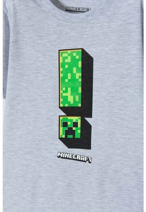 Camiseta De Minecraft Gris Manga Corta Para Niño 12