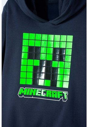 Buzo De Minecraft Con Capucha Azul Oscuro Para Niño 12