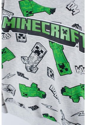 Buzo De Minecraft Cerrado Gris Para Niño 12