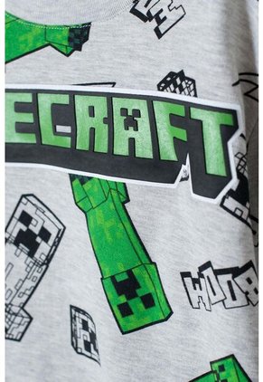 Buzo De Minecraft Cerrado Gris Para Niño 12